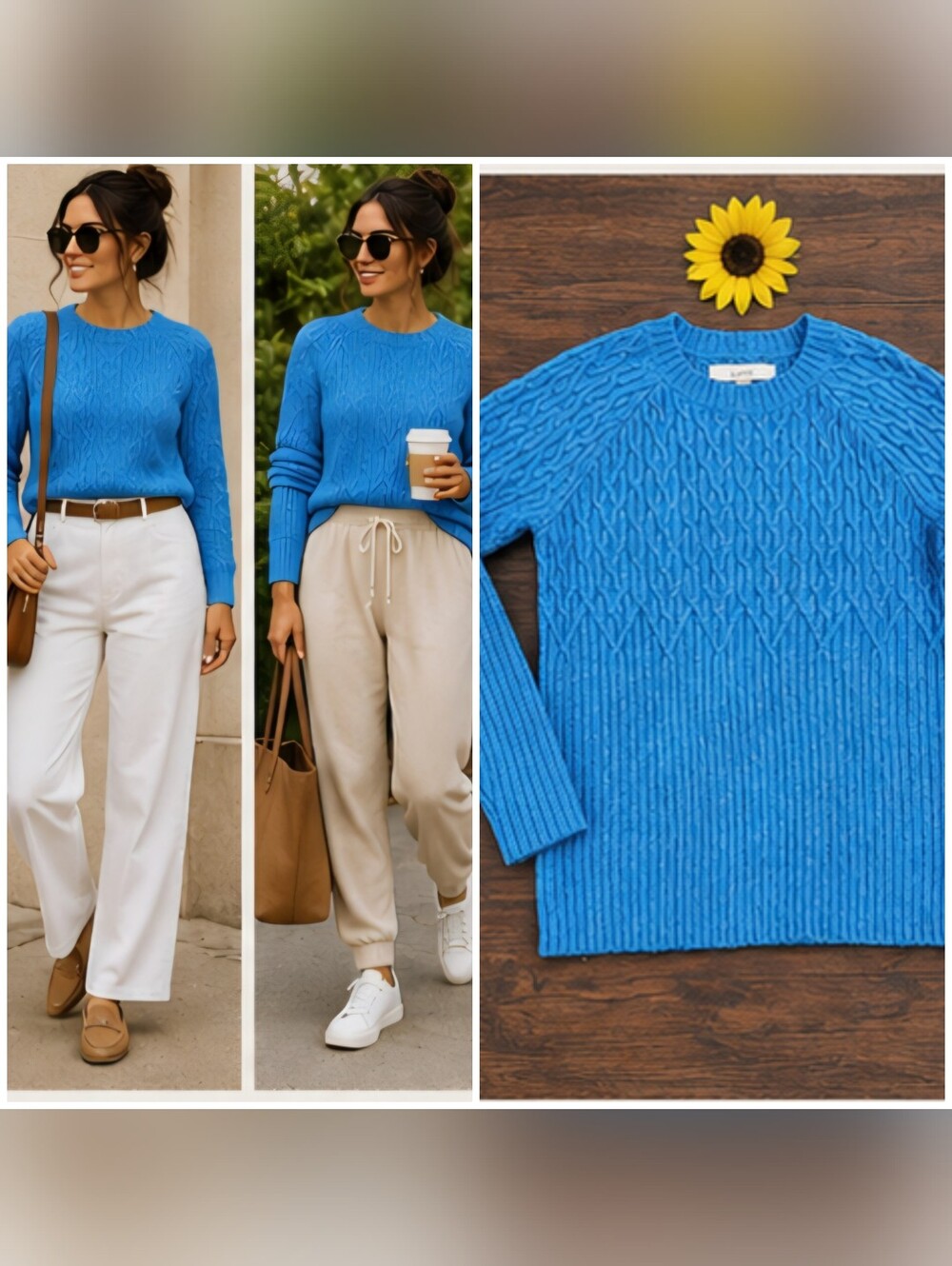 LOFT Vibrant Blue Crewneck Knit Sweater 💙🩵💙🩵